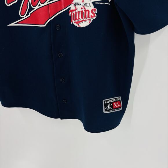 Vintage Minnesota Twins Baseball Jersey Size XL Men’s Blue Logo Athletic 90s MLB - Picture 3 of 8